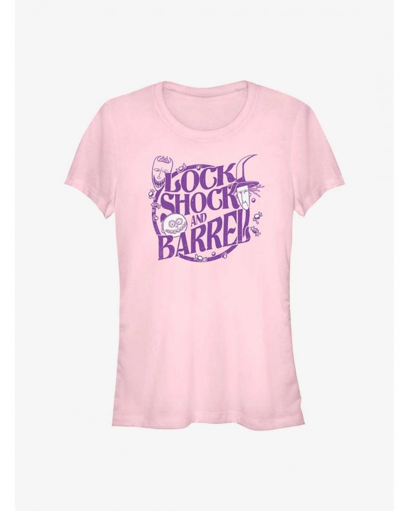 Disney The Nightmare Before Christmas Lock Shock and Barrel Girls T-Shirt $10.21 T-Shirts