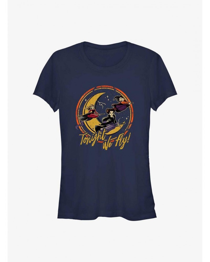 Disney Hocus Pocus Sanderson Sisters Tonight We Fly Girls T-Shirt $7.72 T-Shirts