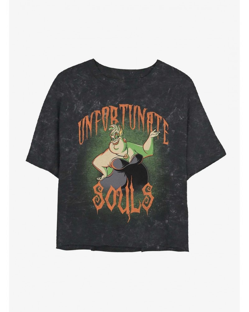 Disney The Little Mermaid Ursula Unfortunate Souls Mineral Wash Crop Girls T-Shirt $11.85 T-Shirts