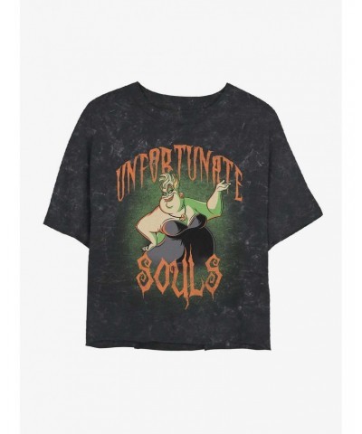 Disney The Little Mermaid Ursula Unfortunate Souls Mineral Wash Crop Girls T-Shirt $11.85 T-Shirts