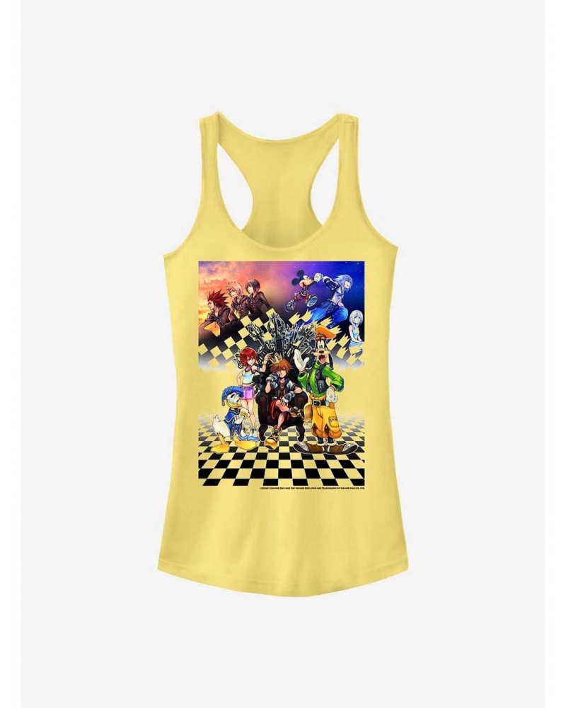 Disney Kingdom Hearts Group Checkers Girls Tank $11.21 Tanks