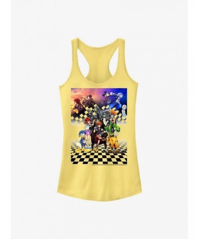 Disney Kingdom Hearts Group Checkers Girls Tank $11.21 Tanks