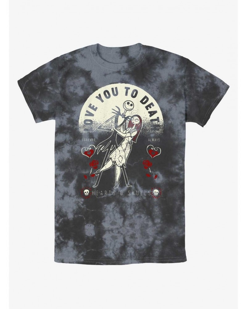 Disney The Nightmare Before Christmas Jack and Sally Love You To Death Tie-Dye T-Shirt $8.03 T-Shirts