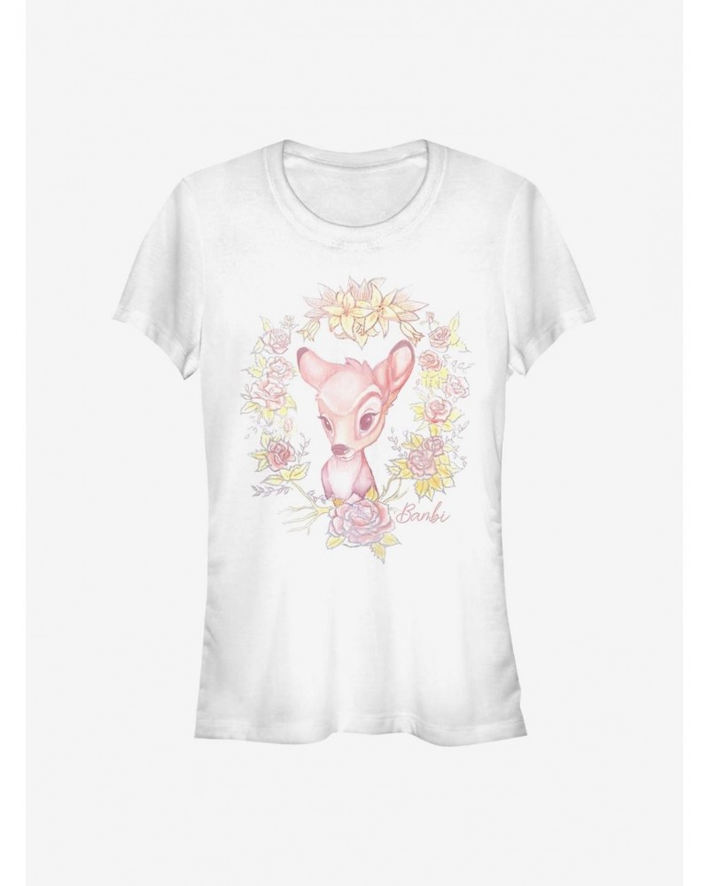 Disney Bambi Watercolor Floral Girls T-Shirt $8.72 T-Shirts