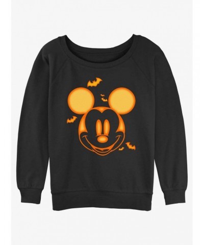 Disney Mickey Mouse Halloween Head Girls Slouchy Sweatshirt $12.92 Sweatshirts