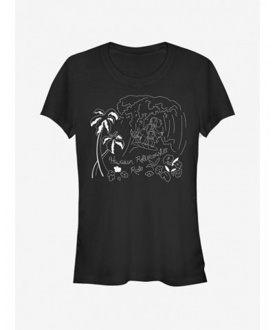 Disney Lilo & Stitch Stitch Surf Line Art Girls T-Shirt $11.70 T-Shirts