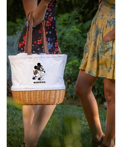 Disney Mickey Mouse NFL Baltimore Ravens Canvas Willow Basket Tote $19.47 Totes