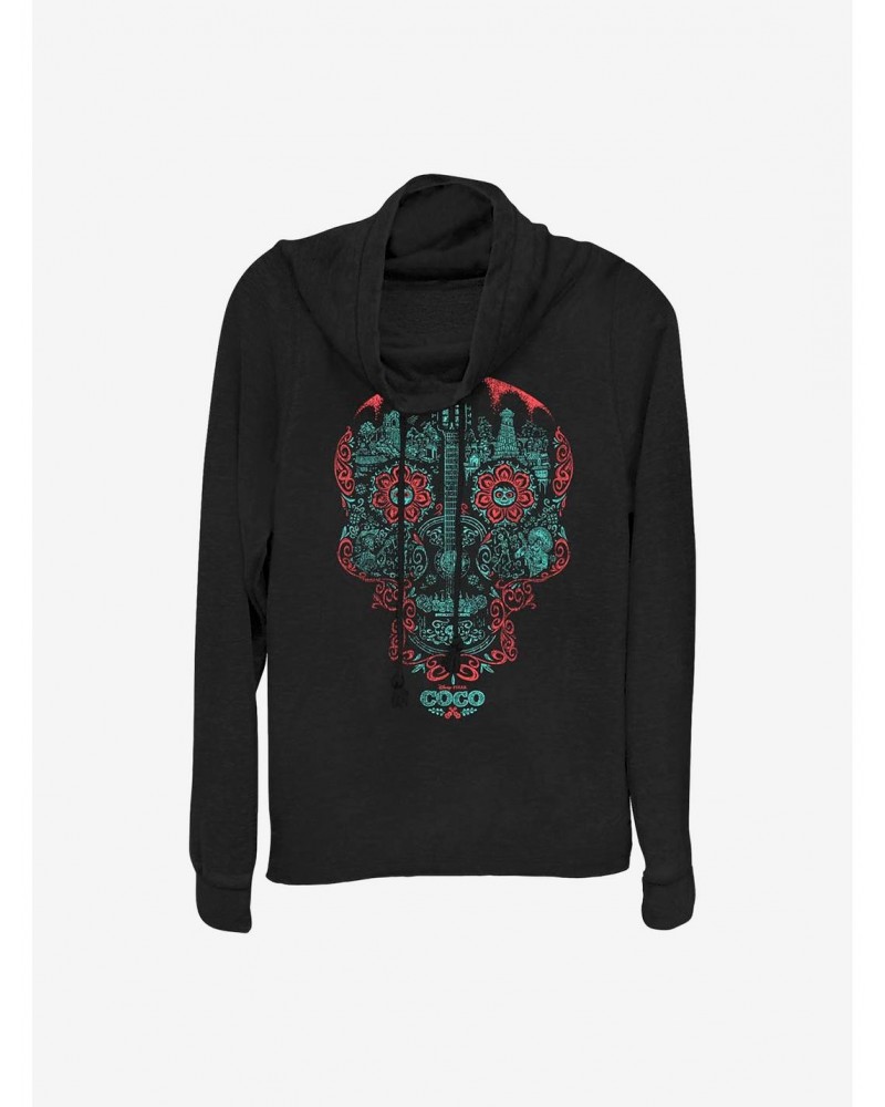 Disney Pixar Coco Craneo Muerto Cowlneck Long-Sleeve Girls Top $13.92 Tops