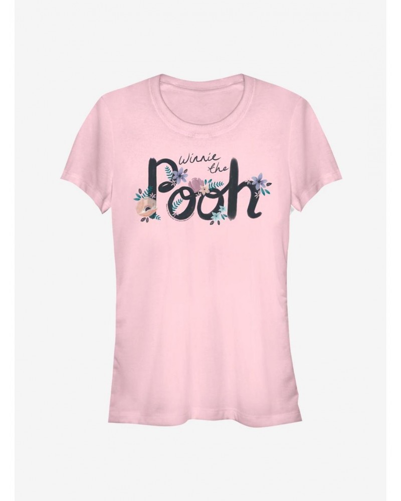 Disney Winnie The Pooh Floral Art Classic Girls T-Shirt $9.21 T-Shirts