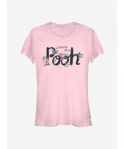 Disney Winnie The Pooh Floral Art Classic Girls T-Shirt $9.21 T-Shirts