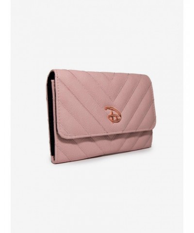 Disney Signature D Rose Gold Vegan Leather Foldover Wallet $10.77 Wallets