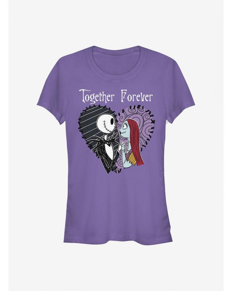 The Nightmare Before Christmas Jack & Sally Together Forever Girls T-Shirt $11.95 T-Shirts