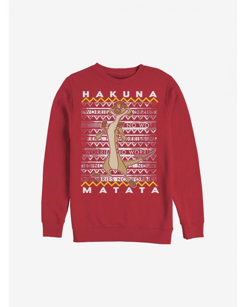 Disney The Lion King Hakuna Timon Ugly Christmas Sweater Sweatshirt $14.39 Sweatshirts