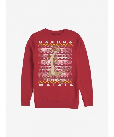 Disney The Lion King Hakuna Timon Ugly Christmas Sweater Sweatshirt $14.39 Sweatshirts