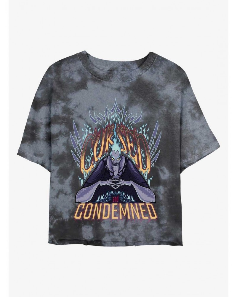 Disney Villains Hades Cursed and Condemned Tie-Dye Girls Crop T-Shirt $12.72 T-Shirts