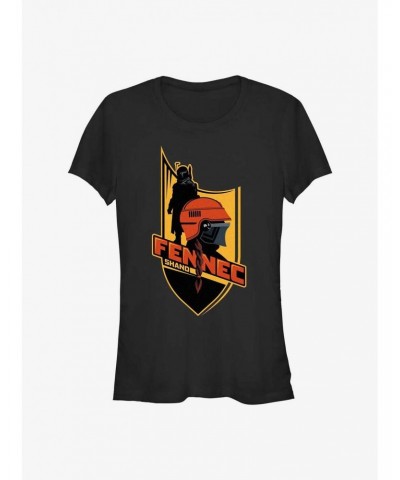 Star Wars The Book Of Boba Fett Fennec Shield Girls T-Shirt $12.20 T-Shirts