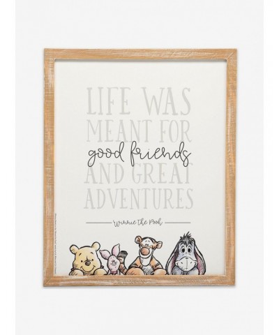 Disney Winnie The Pooh Good Friends & Great Adventures Framed Wood Wall Decor $16.34 Décor