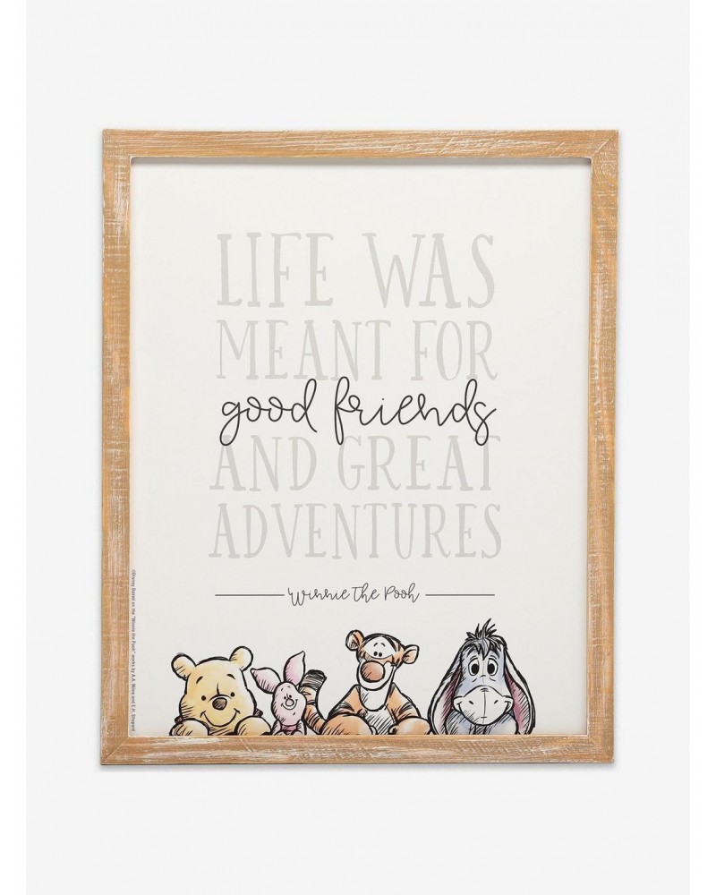 Disney Winnie The Pooh Good Friends & Great Adventures Framed Wood Wall Decor $16.34 Décor