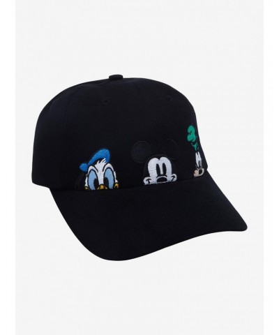 Disney Mickey Mouse And Friends Peeking Embroidered Dad Cap $7.76 Caps