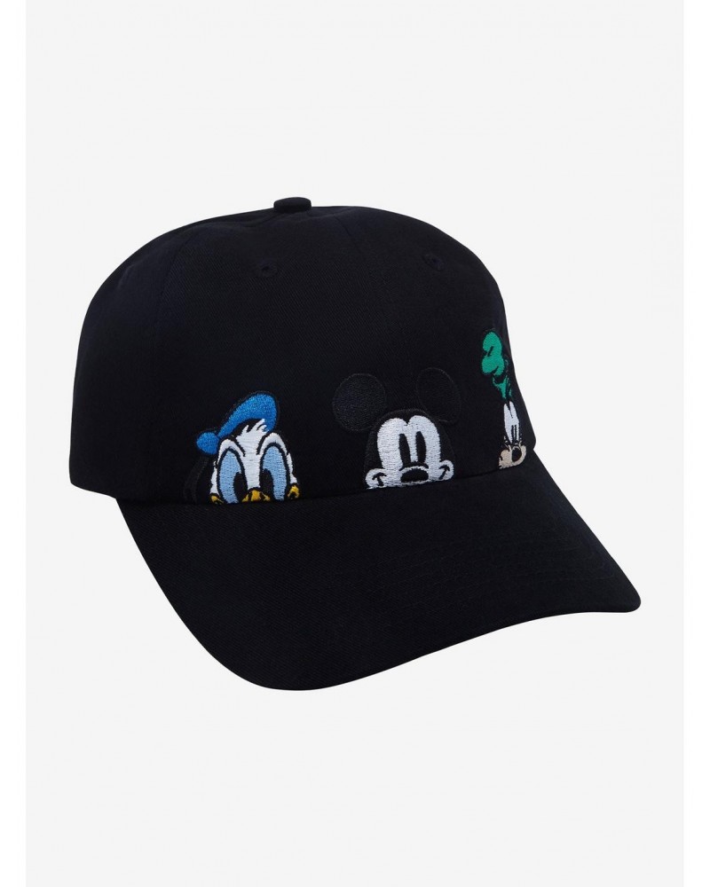 Disney Mickey Mouse And Friends Peeking Embroidered Dad Cap $7.76 Caps