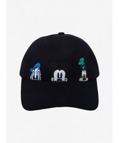 Disney Mickey Mouse And Friends Peeking Embroidered Dad Cap $7.76 Caps