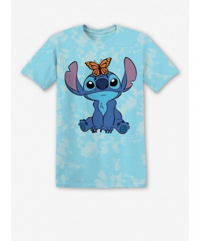 Disney Lilo & Stitch Butterfly Tie-Dye Boyfriend Fit Girls T-Shirt $12.11 T-Shirts