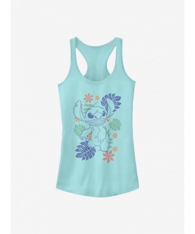 Disney Lilo & Stitch Retro Tropical Tonal Stitch Girls Tank $10.71 Tanks