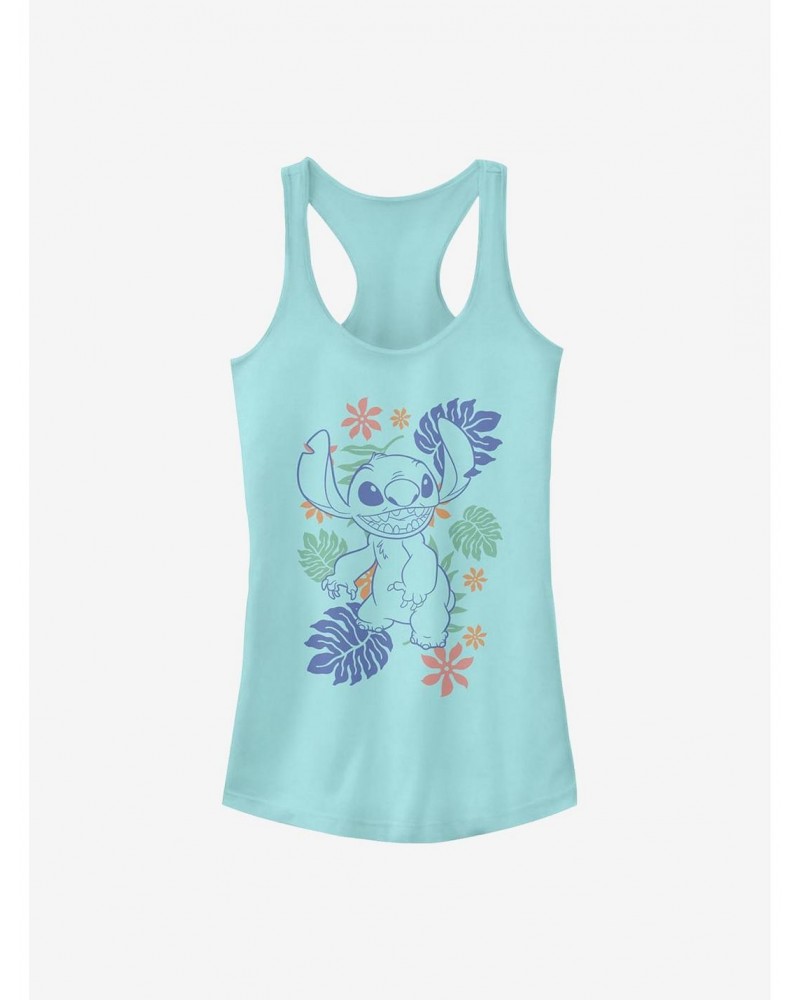 Disney Lilo & Stitch Retro Tropical Tonal Stitch Girls Tank $10.71 Tanks