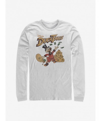 Disney Ducktales Scrooge Throwing Dollars Long-Sleeve T-Shirt $16.45 T-Shirts