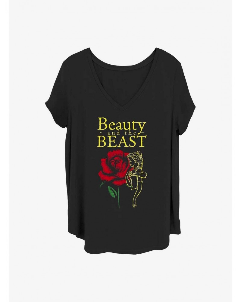 Disney Beauty and the Beast Belle Rose Girls T-Shirt Plus Size $11.27 T-Shirts