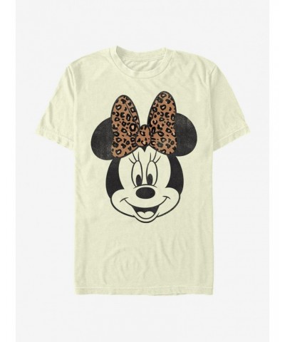 Disney Mickey Mouse Modern Minnie Face Leopard T-Shirt $8.37 T-Shirts