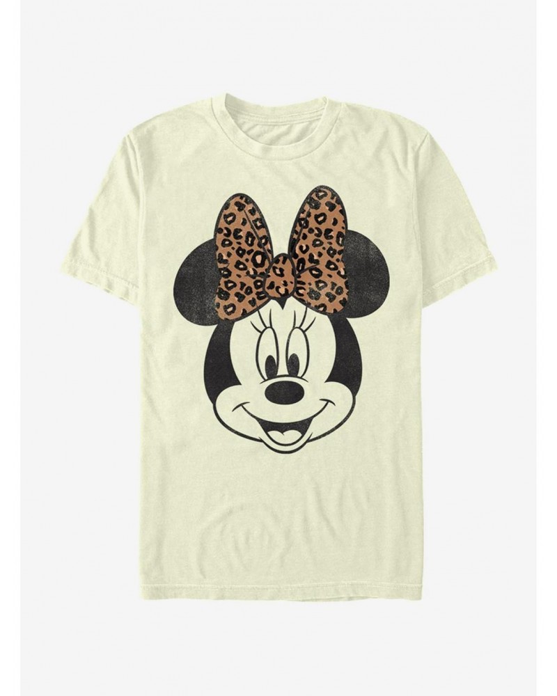 Disney Mickey Mouse Modern Minnie Face Leopard T-Shirt $8.37 T-Shirts