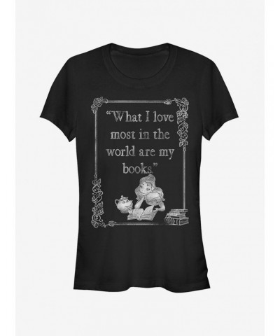 Disney Belle Loves Books Girls T-Shirt $9.21 T-Shirts