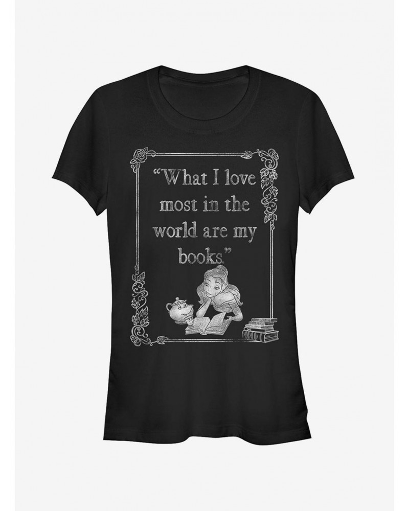 Disney Belle Loves Books Girls T-Shirt $9.21 T-Shirts