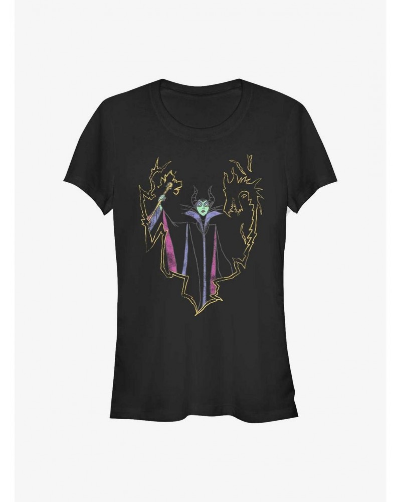 Disney Maleficent Drawn Out Girls T-Shirt $10.46 T-Shirts