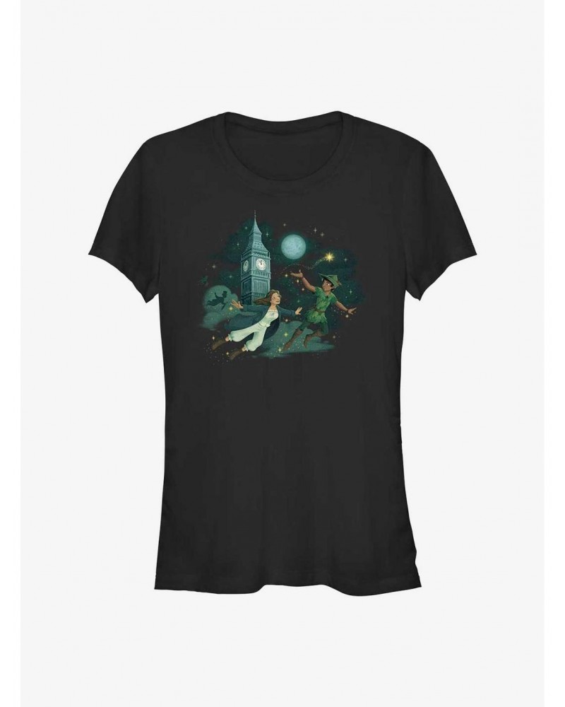 Disney Peter Pan & Wendy Soaring Through London Girls T-Shirt $8.72 T-Shirts