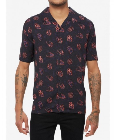 Our Universe Star Wars The Mandalorian Helmets Woven Button-Up $15.72 Button-Up