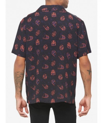 Our Universe Star Wars The Mandalorian Helmets Woven Button-Up $15.72 Button-Up