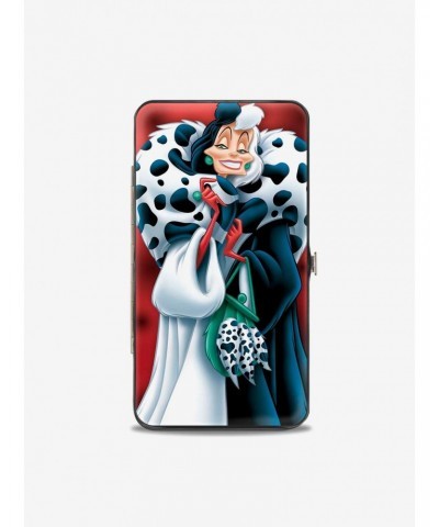 Disney 101 Dalmatians Cruella De Vil Spotted Fur Pose Hinged Wallet $9.20 Wallets