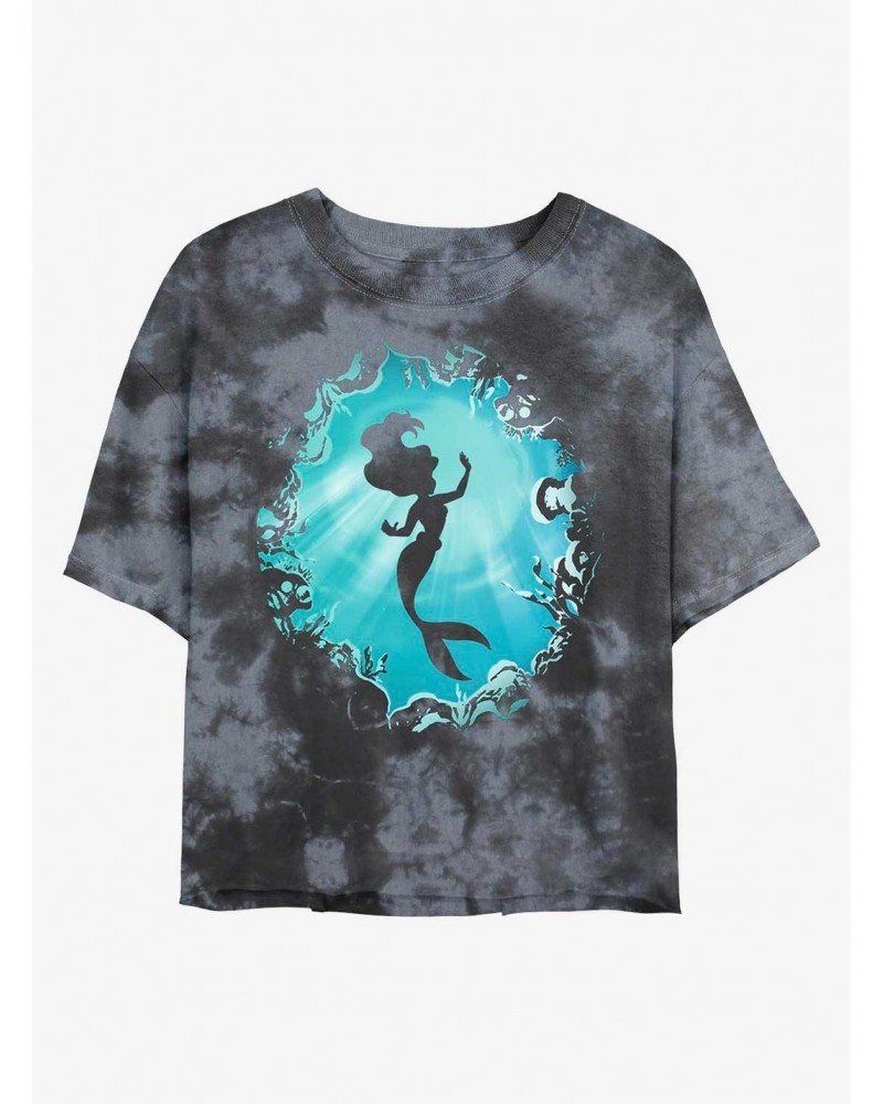 Disney The Little Mermaid Ariel's Grotto Tie-Dye Girls Crop T-Shirt $10.12 T-Shirts