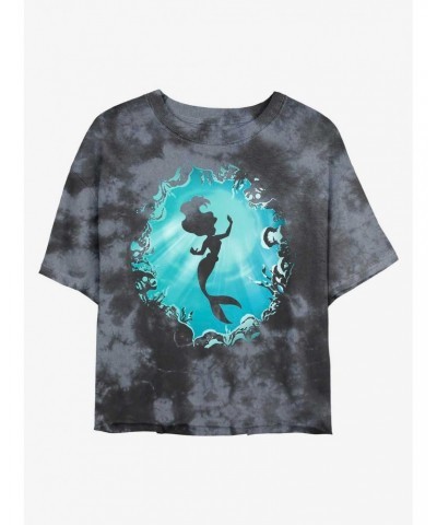 Disney The Little Mermaid Ariel's Grotto Tie-Dye Girls Crop T-Shirt $10.12 T-Shirts