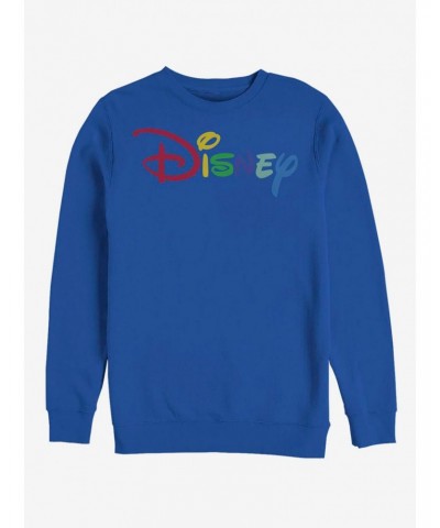 Disney Classic Multicolor Disney Logo Crew Sweatshirt $12.55 Sweatshirts