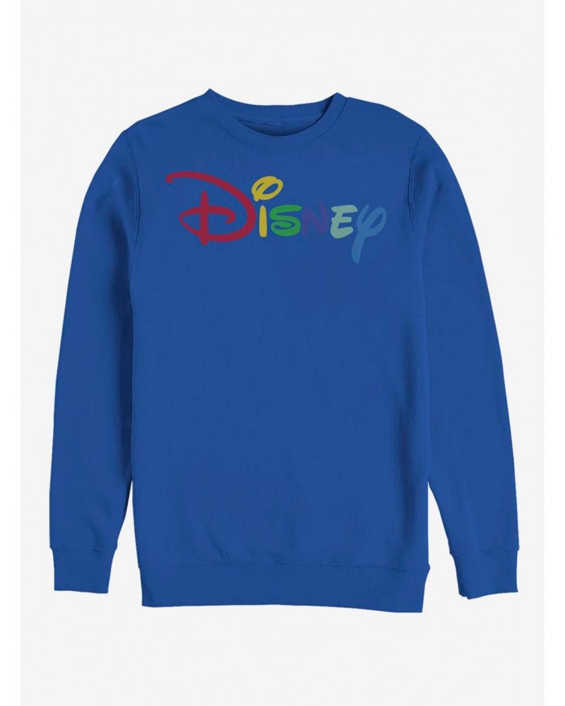 Disney Classic Multicolor Disney Logo Crew Sweatshirt $12.55 Sweatshirts