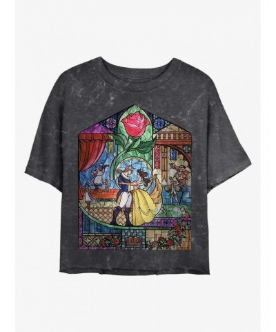 Disney Princesses Glass Beauty Mineral Wash Crop Girls T-Shirt $10.40 T-Shirts