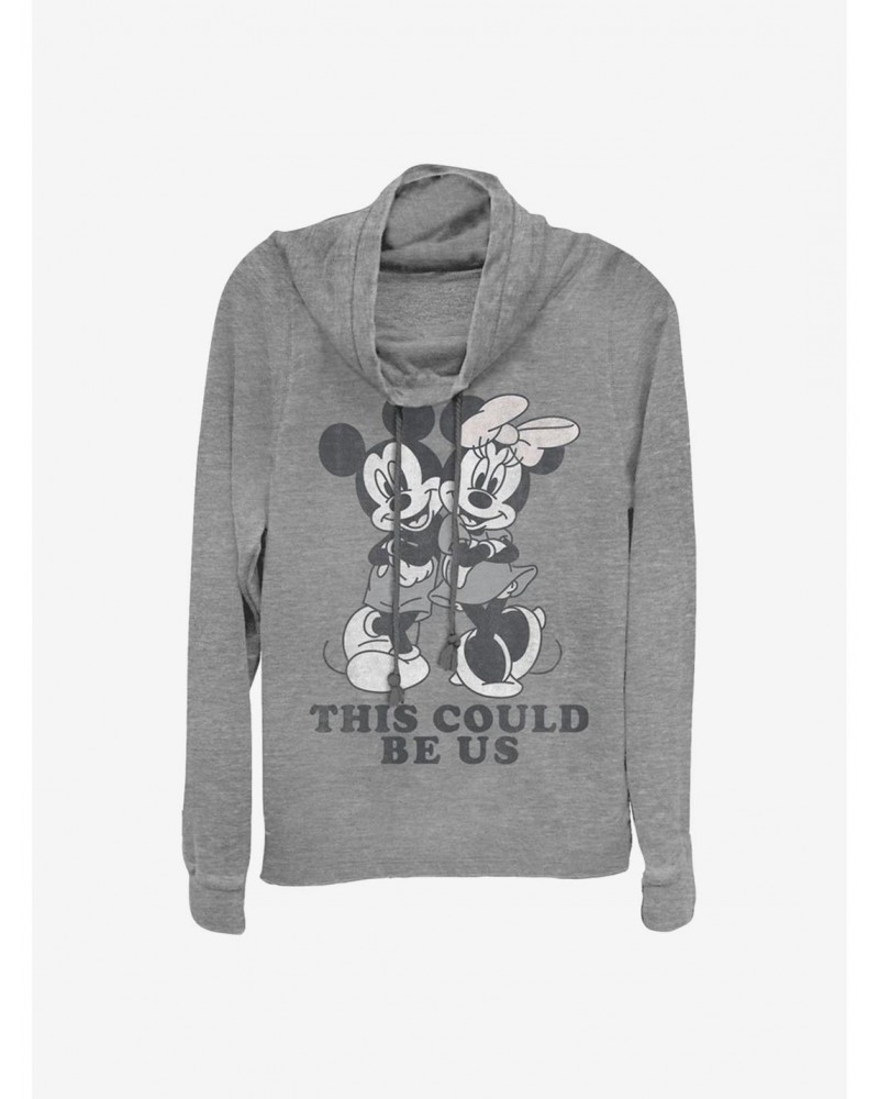 Disney Mickey Mouse Could Be Us Cowlneck Long-Sleeve Girls Top $21.55 Tops