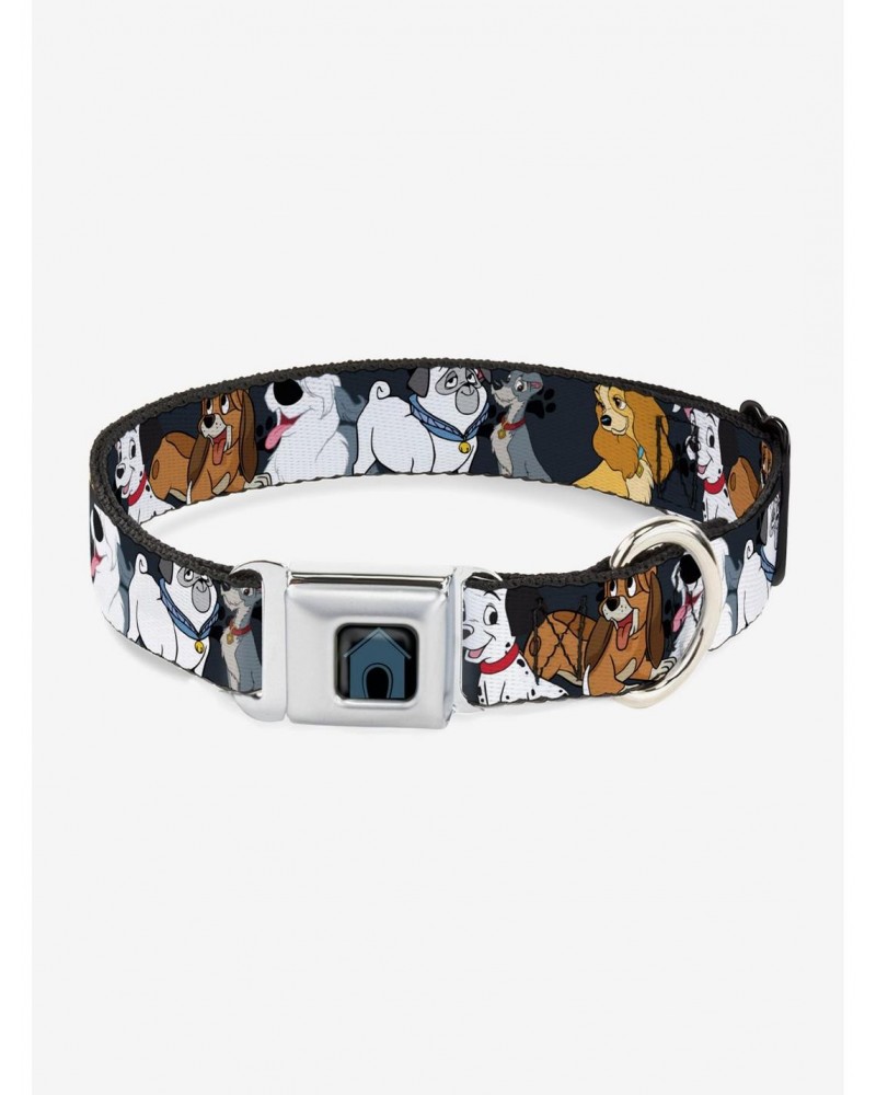 Disney Dogs Group Collage Seatbelt Buckle Dog Collar $10.96 Pet Collars