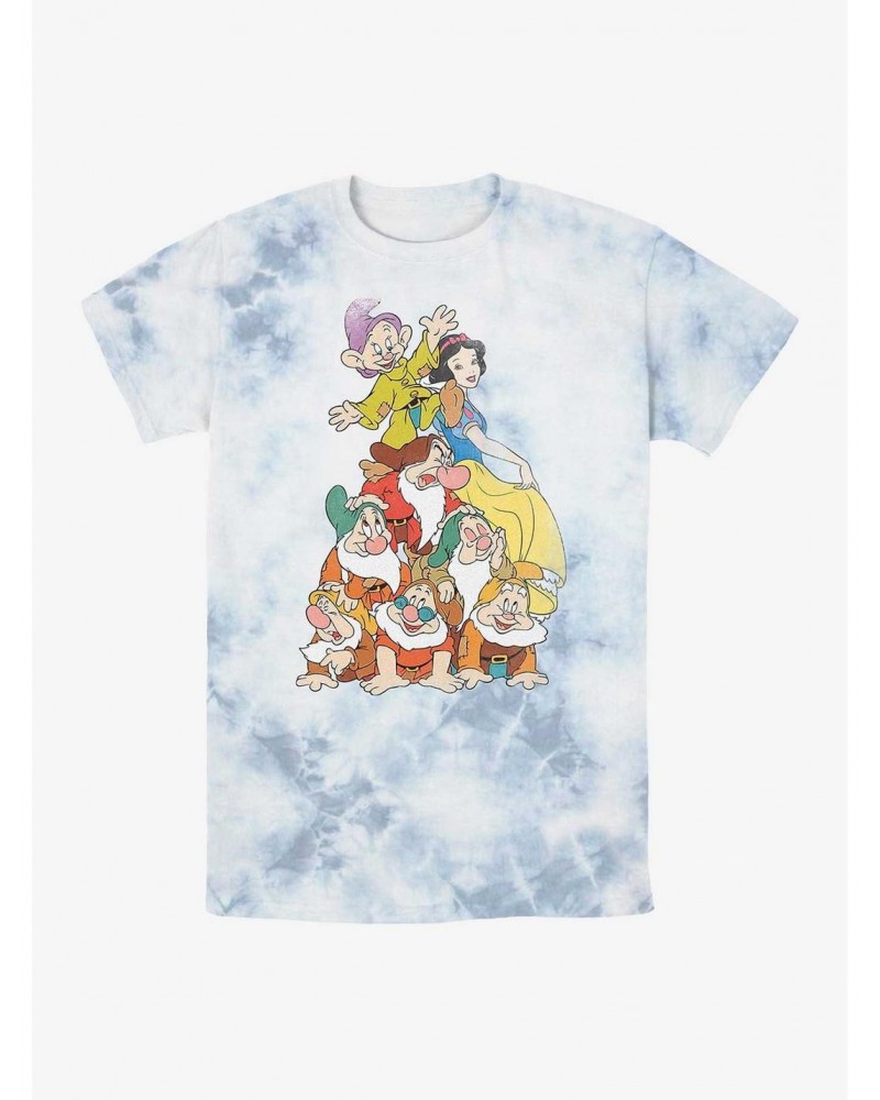 Disney Snow White and the Seven Dwarfs Squad Dwarf Stack Tie-Dye T-Shirt $10.62 T-Shirts