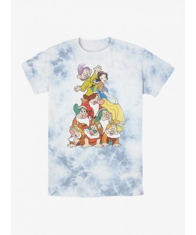 Disney Snow White and the Seven Dwarfs Squad Dwarf Stack Tie-Dye T-Shirt $10.62 T-Shirts