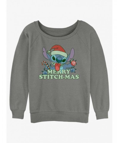 Disney Lilo & Stitch Merry Stitchmas Girls Slouchy Sweatshirt $16.97 Sweatshirts