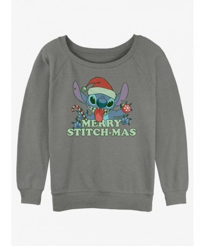 Disney Lilo & Stitch Merry Stitchmas Girls Slouchy Sweatshirt $16.97 Sweatshirts